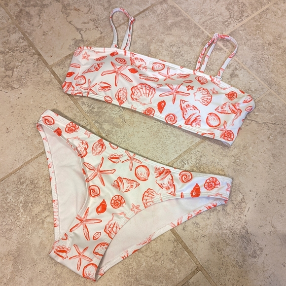 Primark UK Orange Red and White Seashell Bikini, NWT - Picture 2 of 11